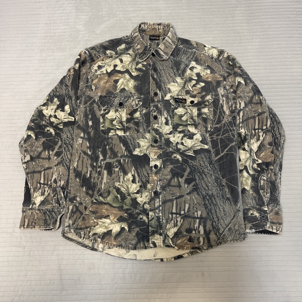 VTG Rattlers Brand Button Shirt Camo Realtree Heavy Hunting USA *No Size Tag*